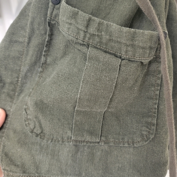 Sanctuary Olive Green Linen Blend Day Trip Open Drape Front Vest/Jacket Small - Picture 3 of 10